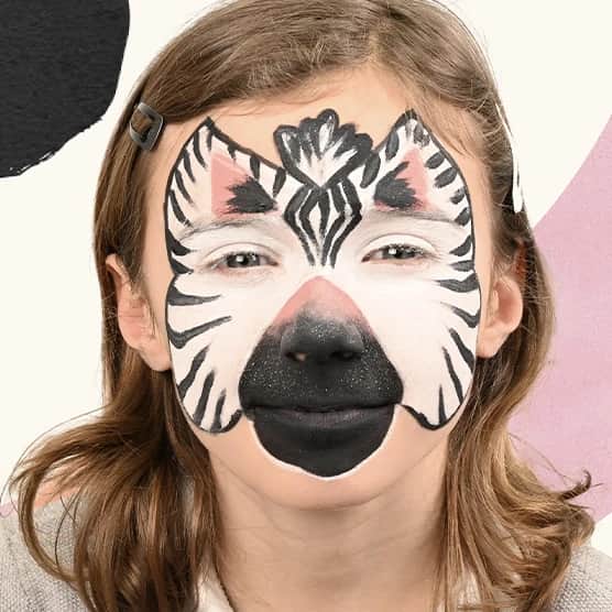 tutoriel maquillage zèbre enfant