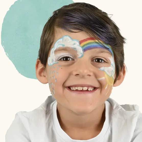tutoriel maquillage arc en ciel enfant
