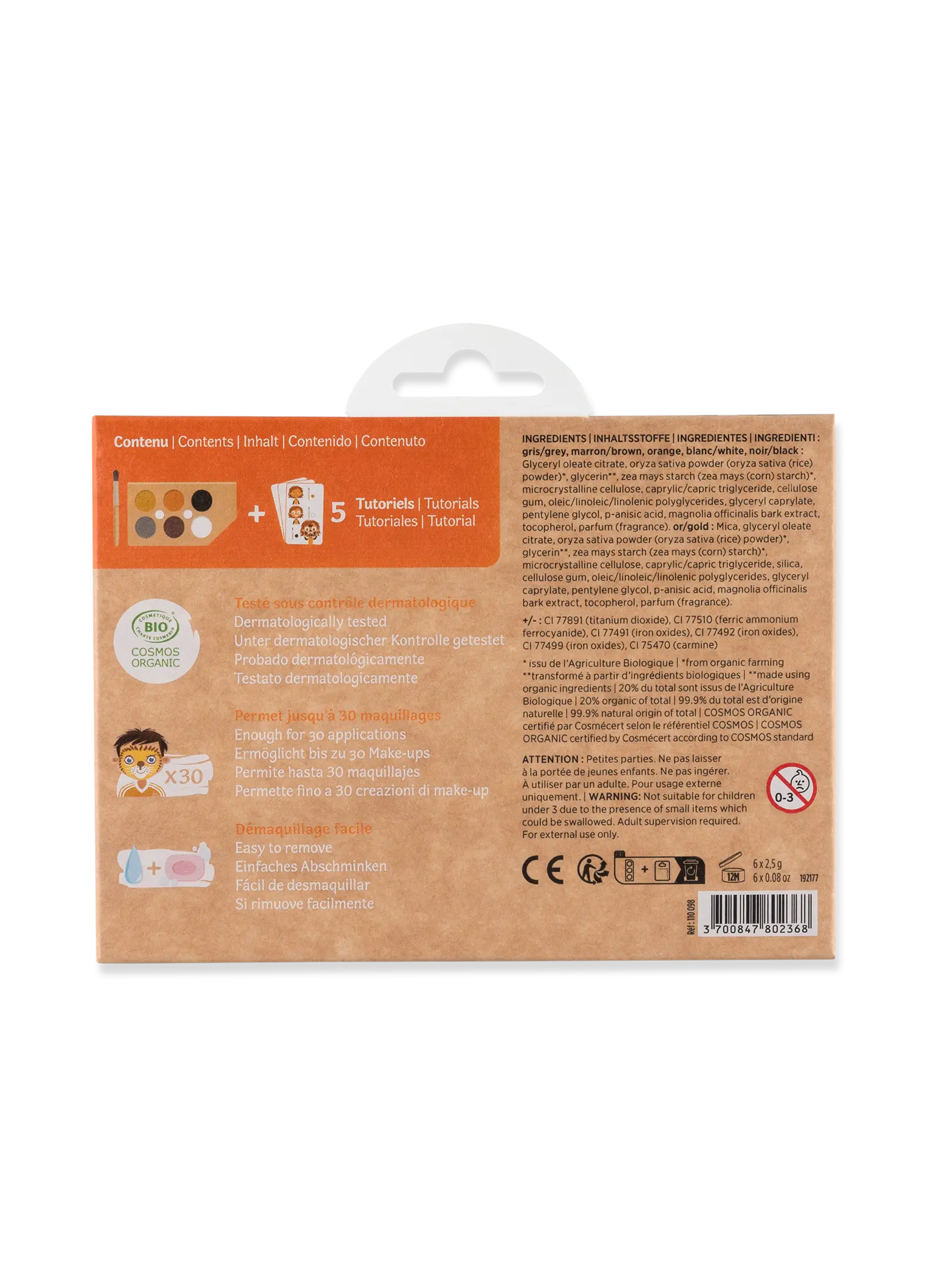 palette de maquillage animaux bio