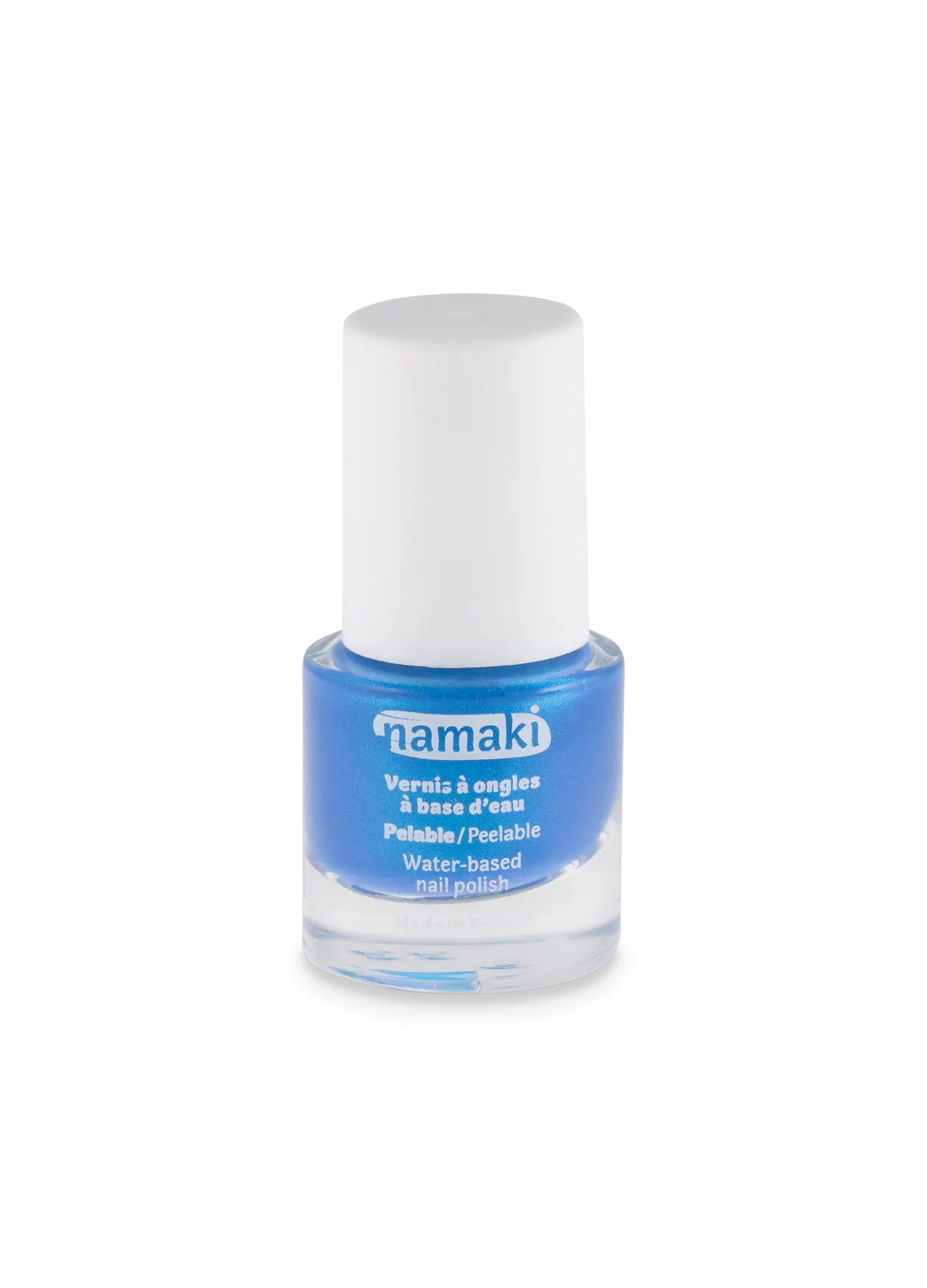 vernis à ongle base eau pelable enfant bleu électrique