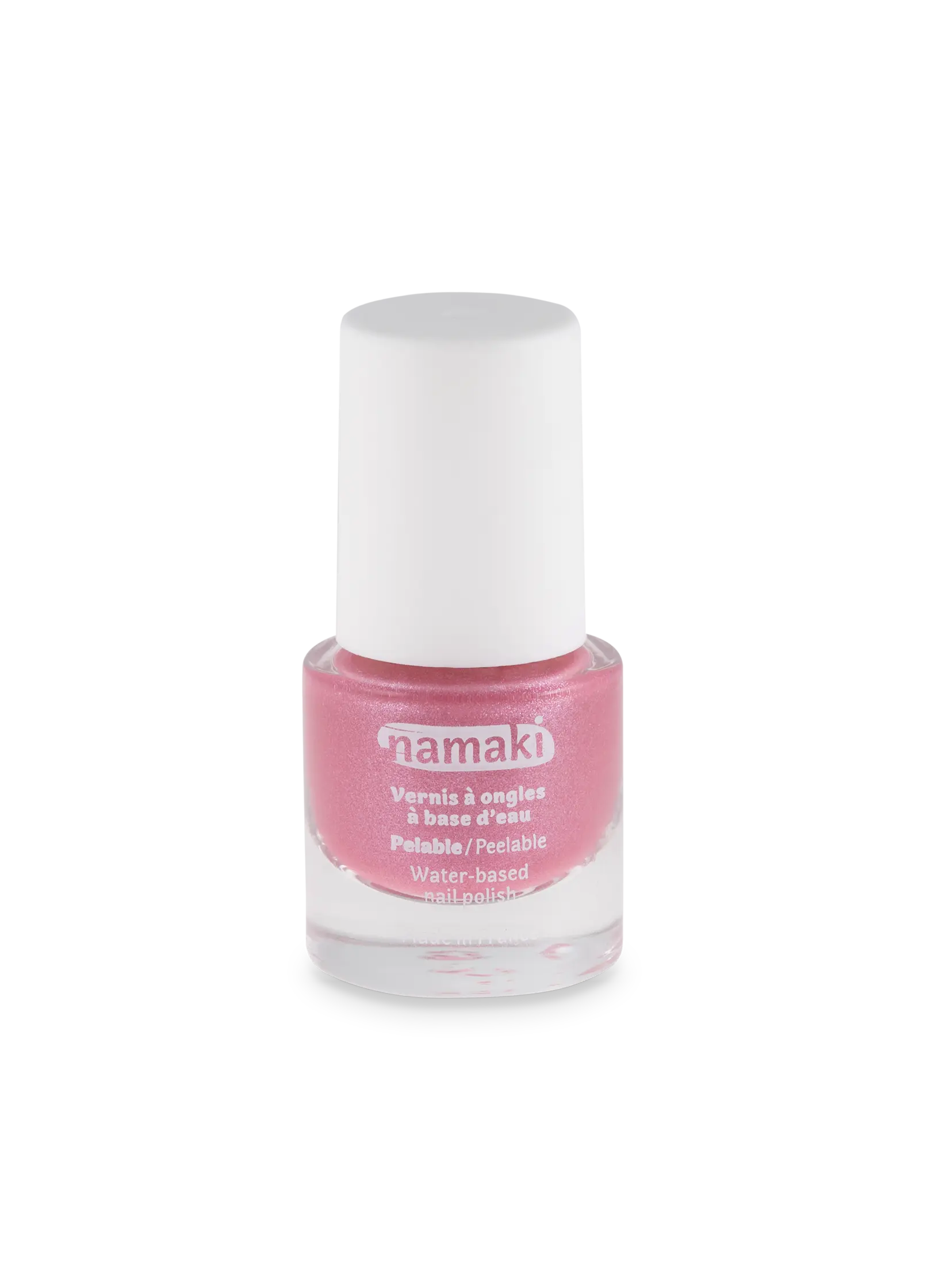 vernis à ongle base eau pelable enfant rose pailleté