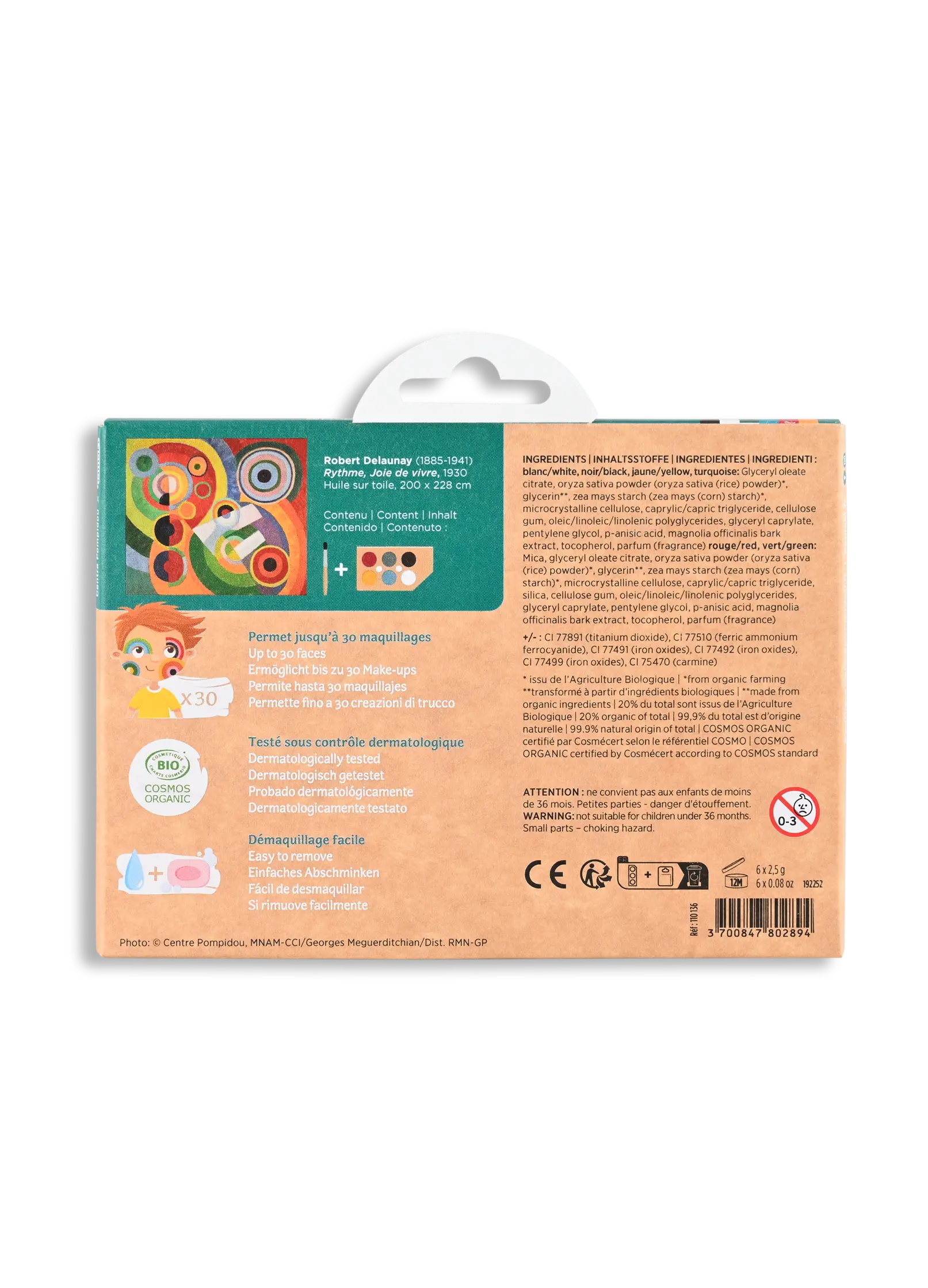 palette de maquillage pour enfant bio Centre Pompidou