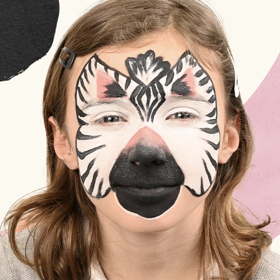 tutorial schminken zebra kind