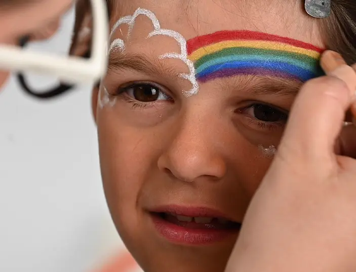 schminktutorial regenbogen kind