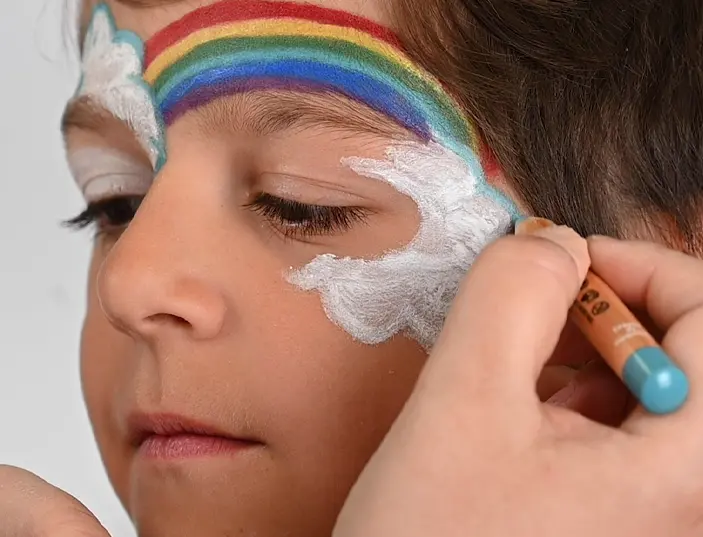 schminktutorial regenbogen kind