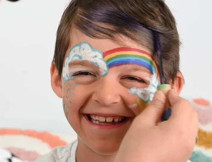 schminktutorial regenbogen kind