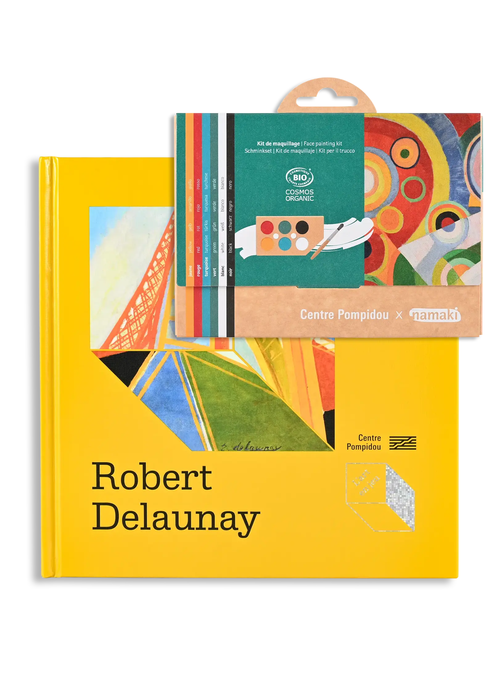 livre Delaunay, la Tour Eiffel et palette maquillage