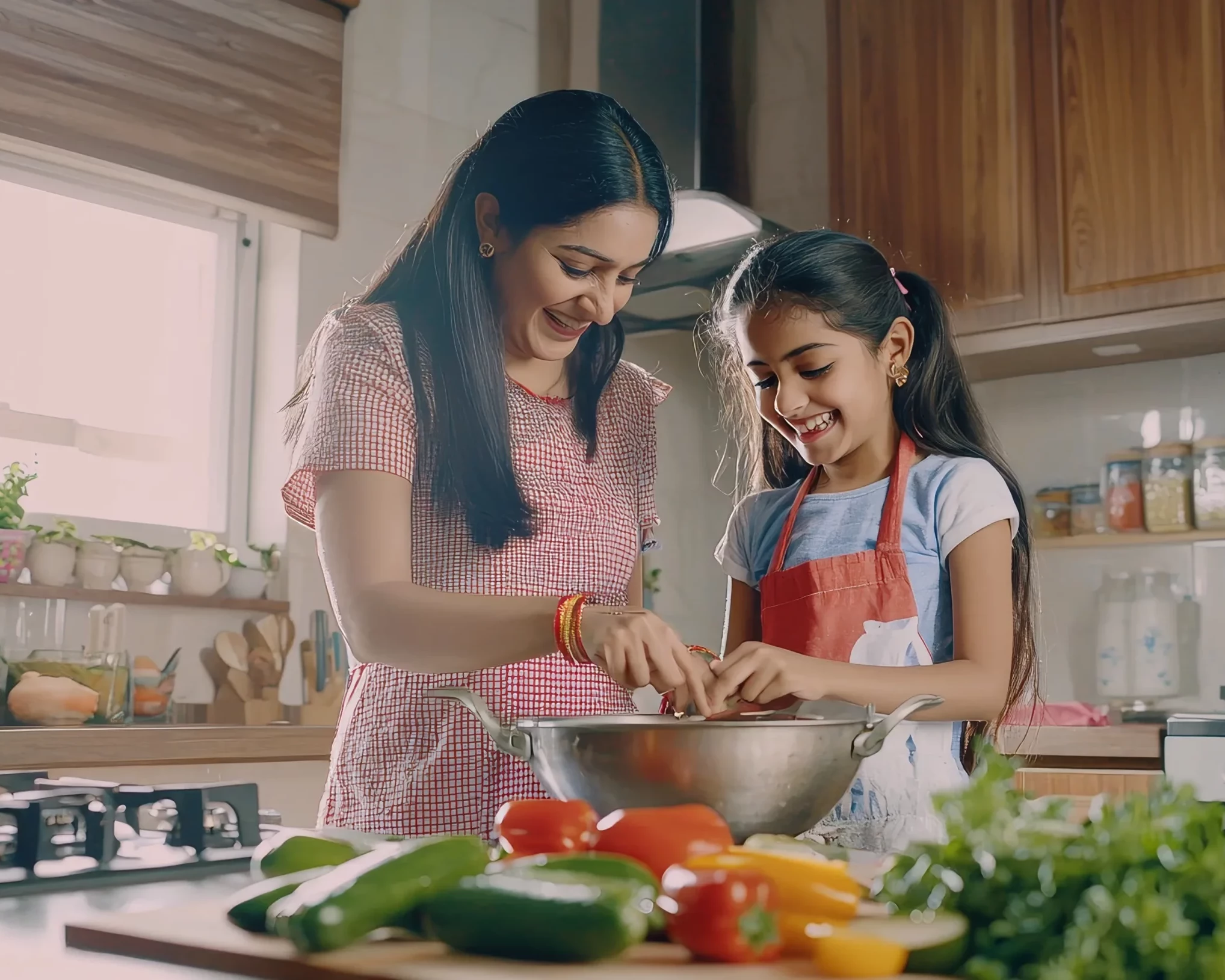 parents et enfants faisant la cuisine