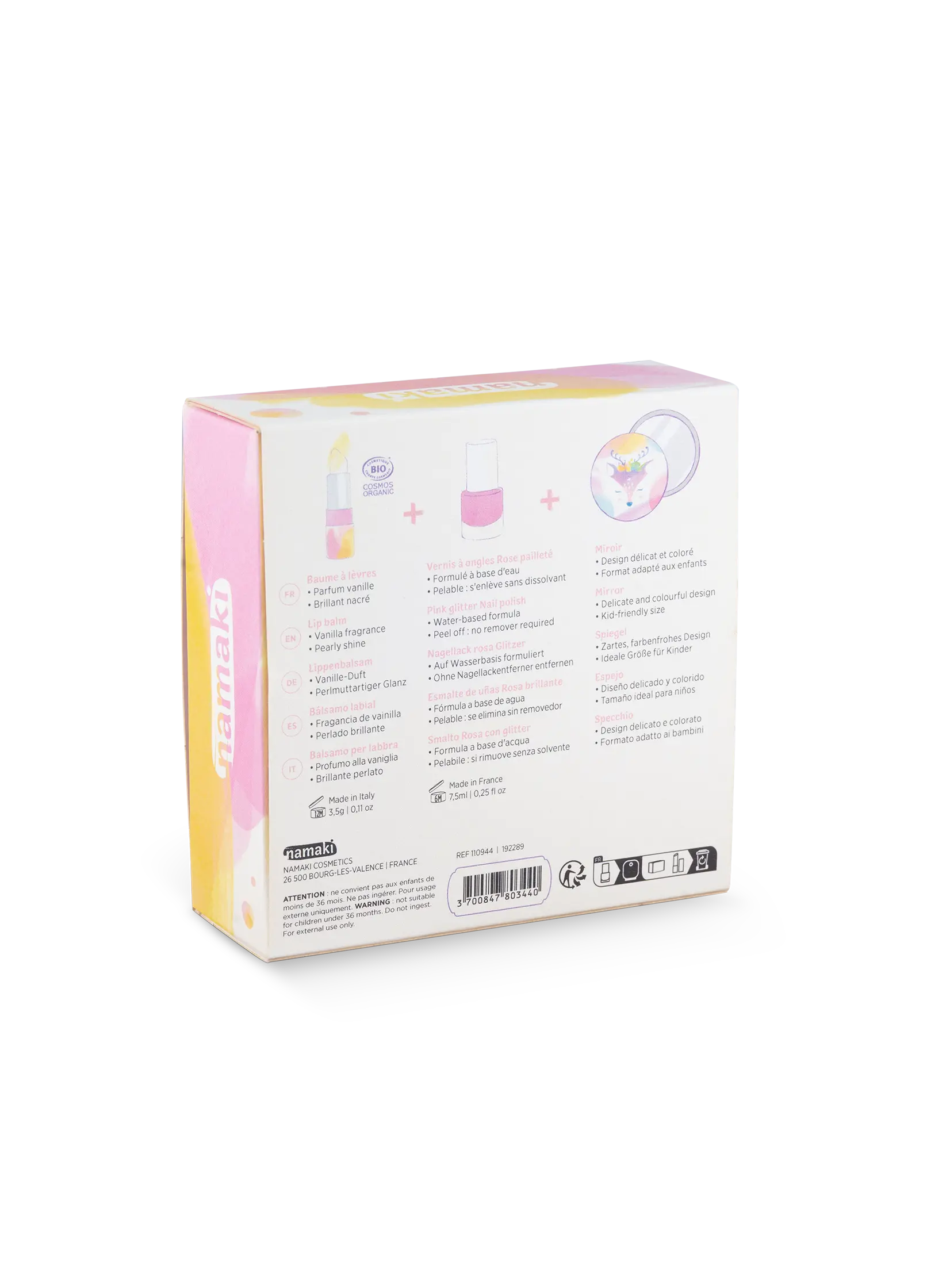 coffret trio de produits de maquillage enfants